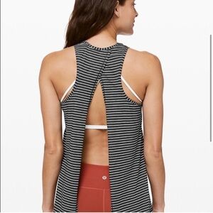Lululemon All Tied Up Tank Modern Stripe Heathered Black White